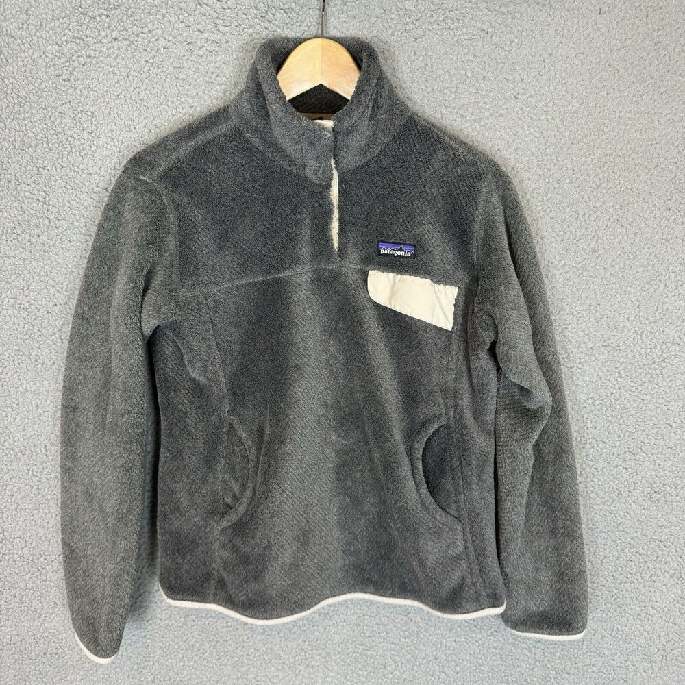 Patagonia Jacket Womens M Grey Re Tool Snap T Pullover Mock Neck Pockets